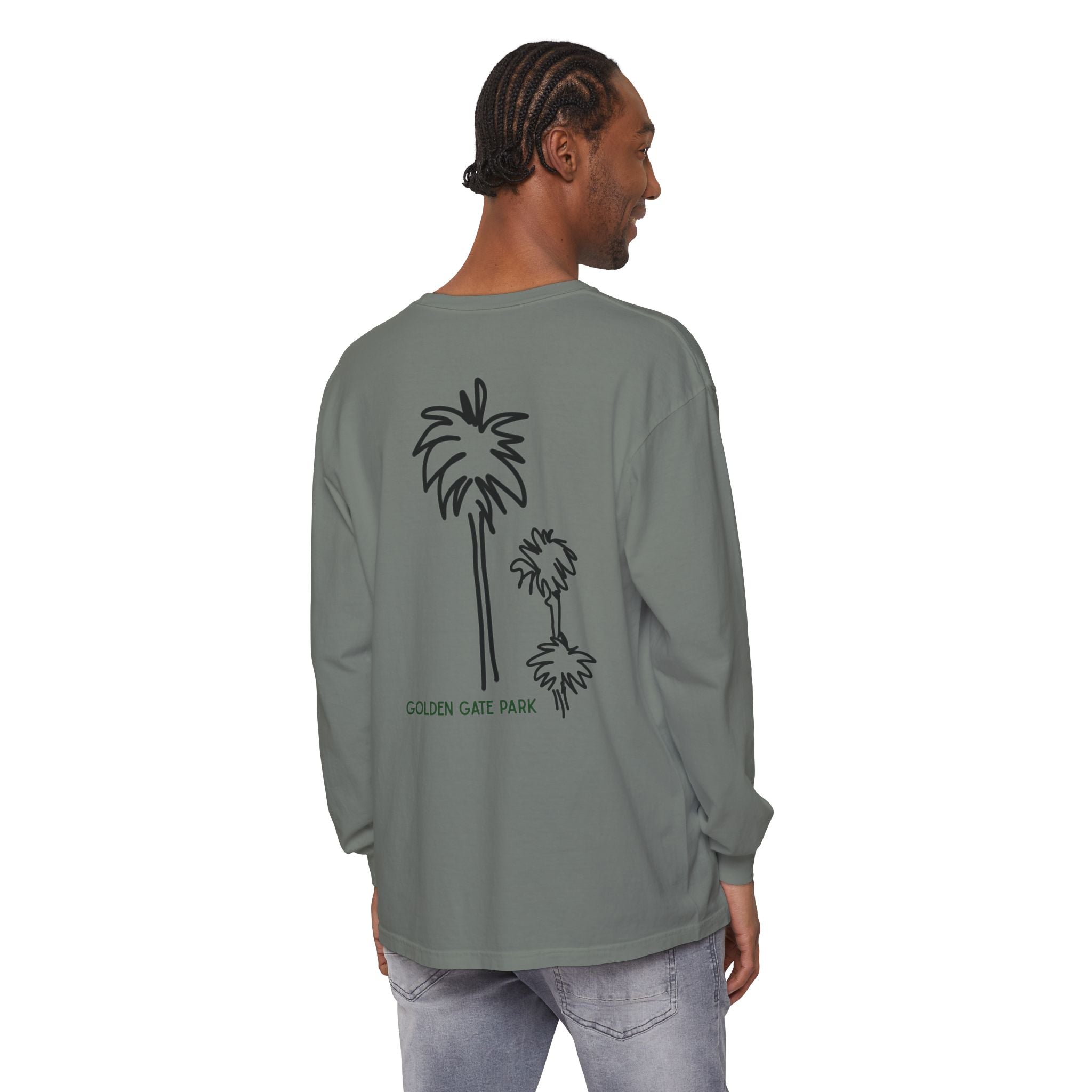 Golden Gate Park | Unisex Adult Cotton Long Sleeve T-Shirt | Palm Trees