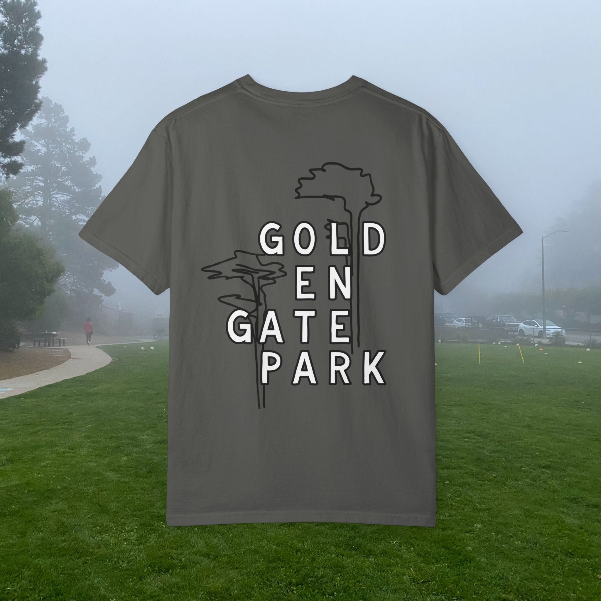 Golden Gate Park | Adult Unisex T-Shirt | Gold-en Gate Park Cypress Trees