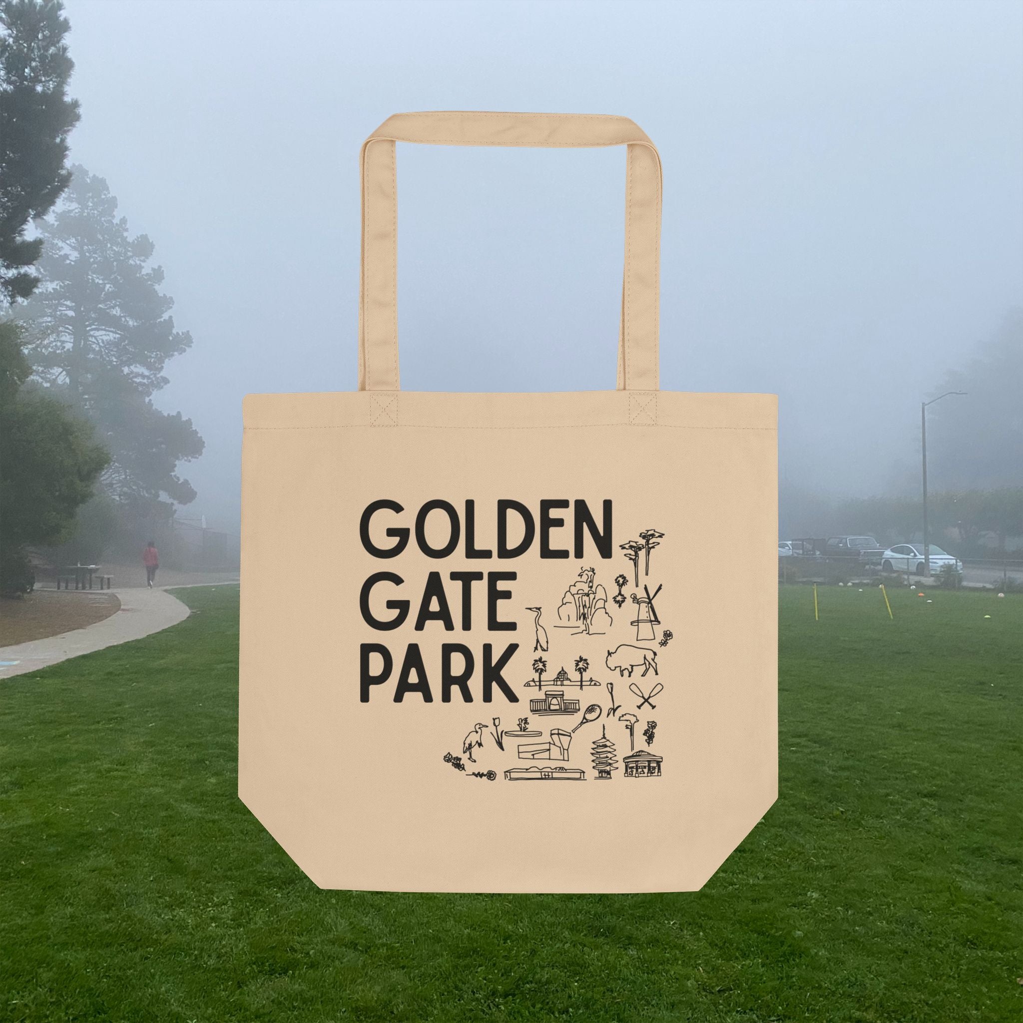 Golden Gate Park Illustration Tote Bag | Cotton Canvas Shopper