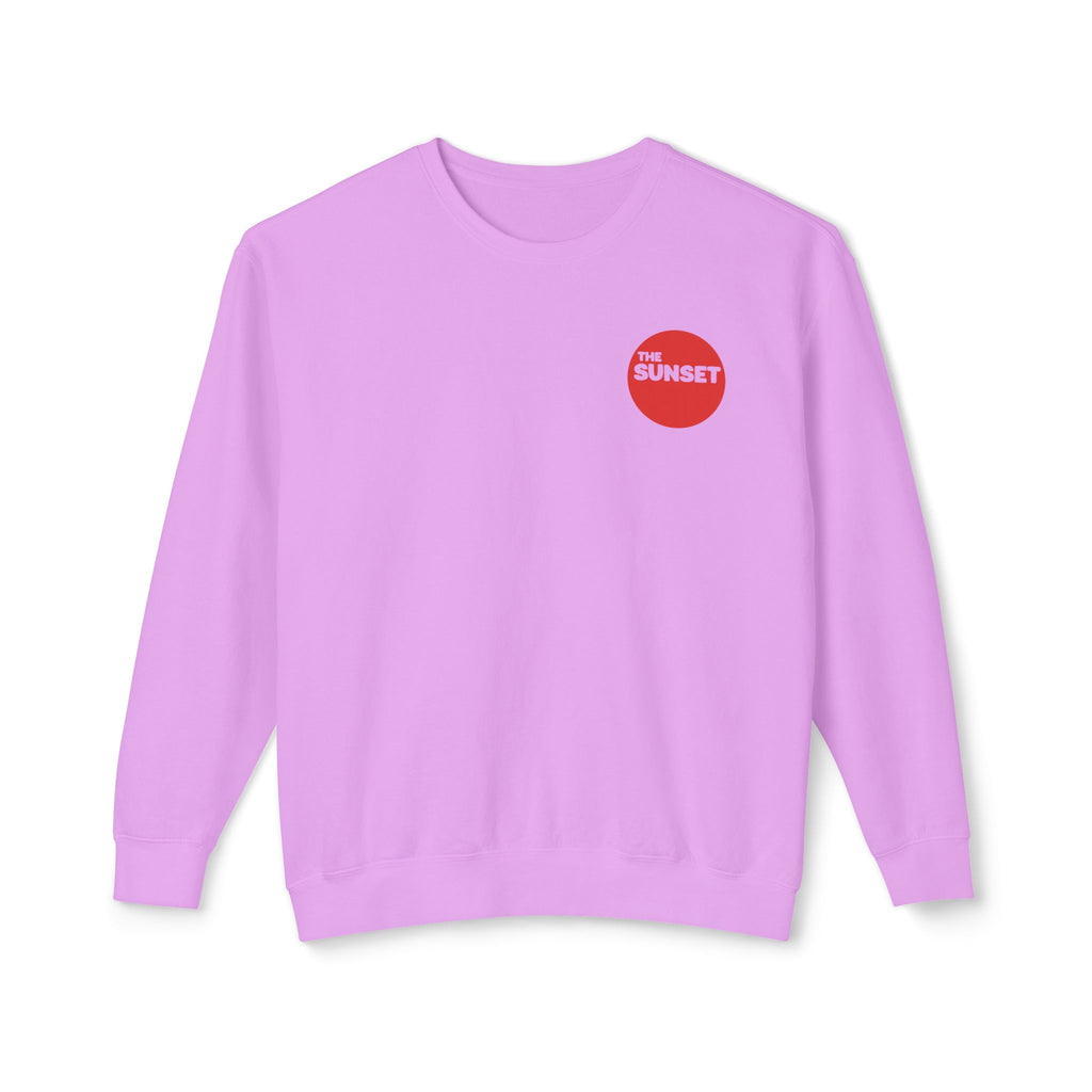 The Sunset | Unisex Adult Cotton Crewneck Sweatshirt | Sometimes Sunny, Often Foggy