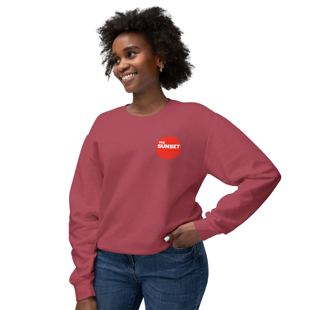 The Sunset | Unisex Adult Cotton Crewneck Sweatshirt | Sometimes Sunny, Often Foggy