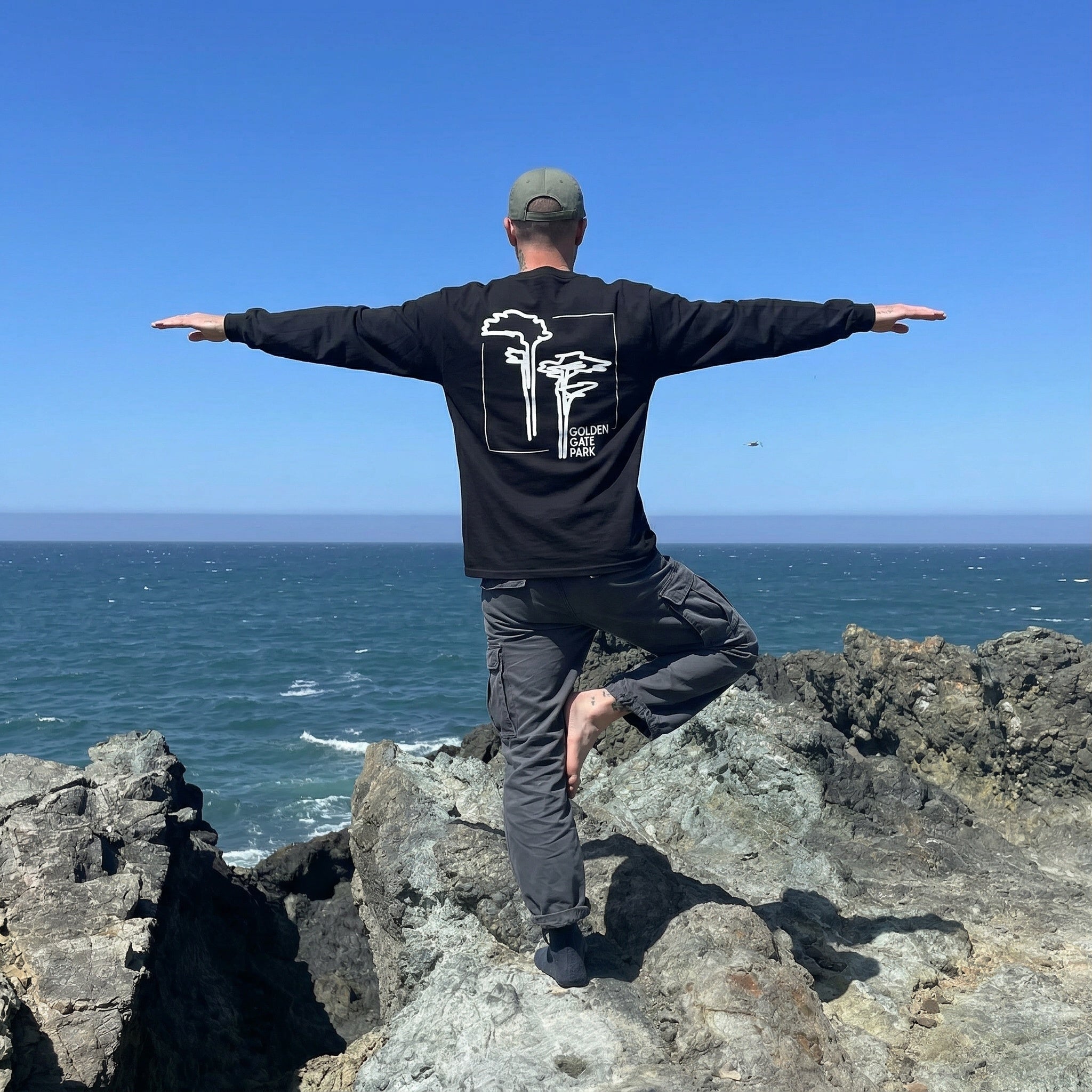 Golden Gate Park | Unisex Adult Cotton Long Sleeve T-Shirt | Cypress Trees