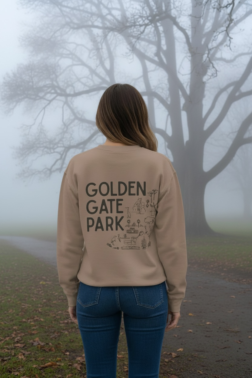 Golden Gate Park | Adult Unisex Crewneck | A little Sketching in the Park
