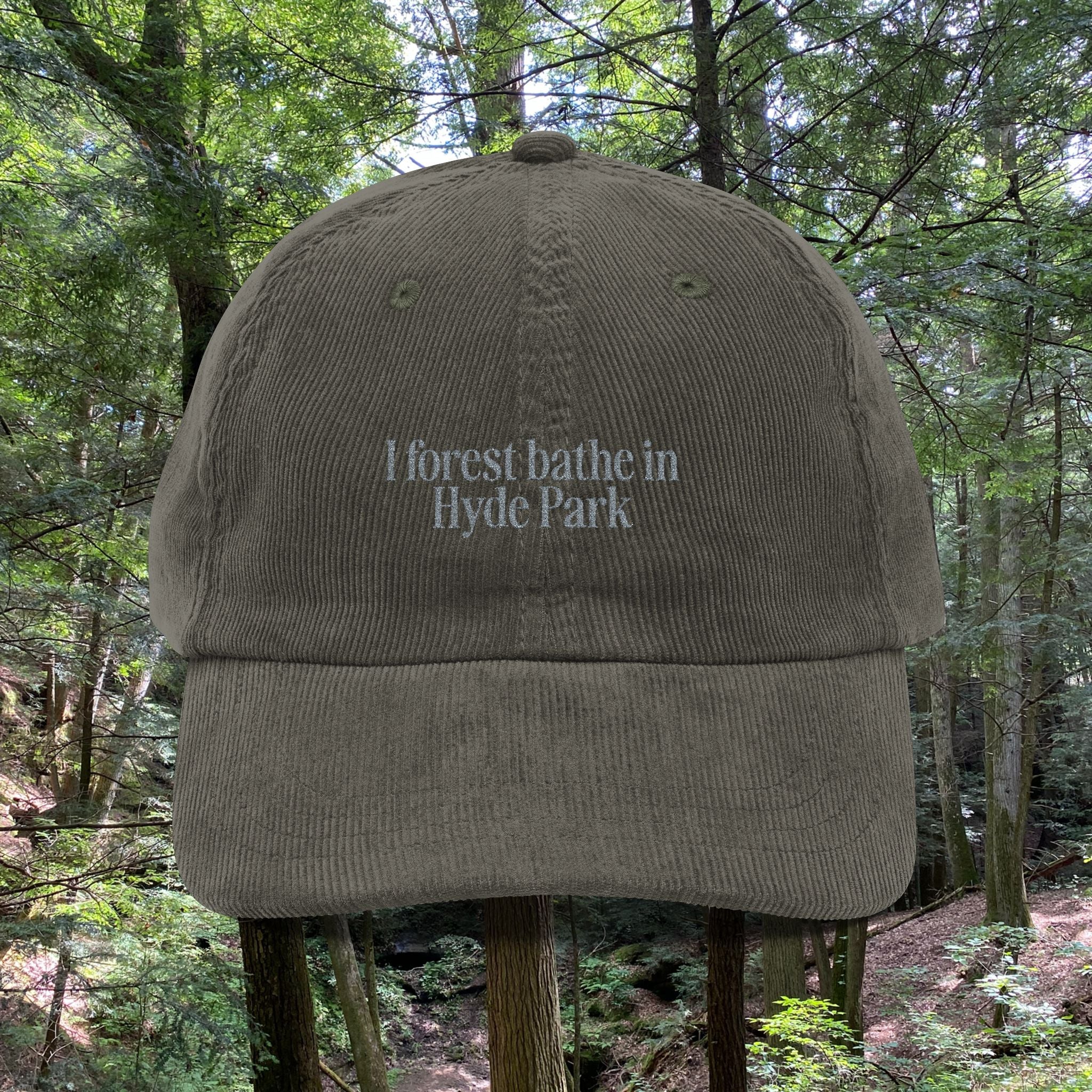 Hyde Park, London, England | Corduroy Embroidered Hat |  Forest Bather