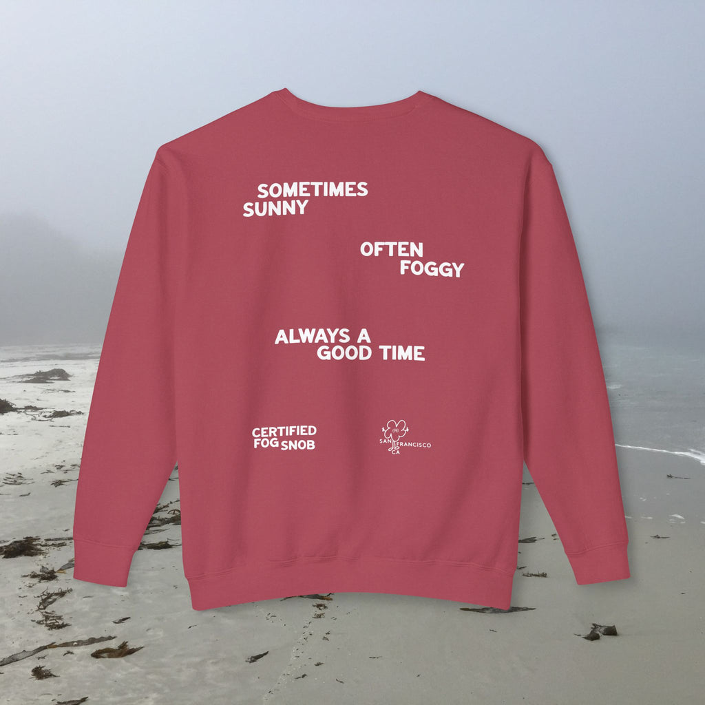 The Sunset | Unisex Adult Cotton Crewneck Sweatshirt | Sometimes Sunny, Often Foggy