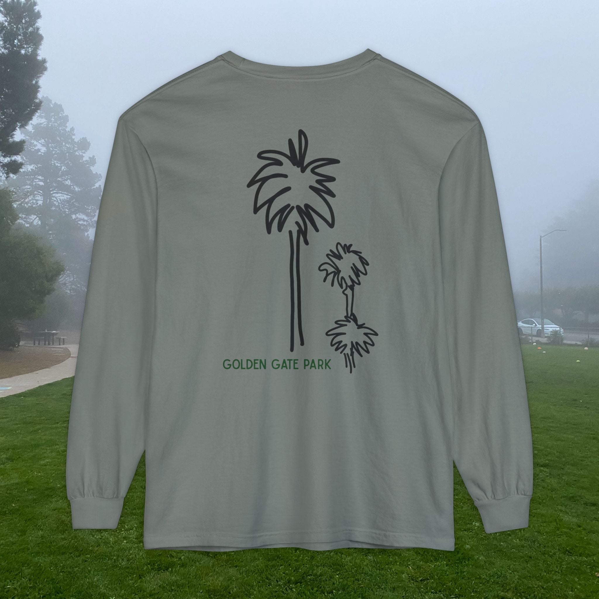 Golden Gate Park | Unisex Adult Cotton Long Sleeve T-Shirt | Palm Trees