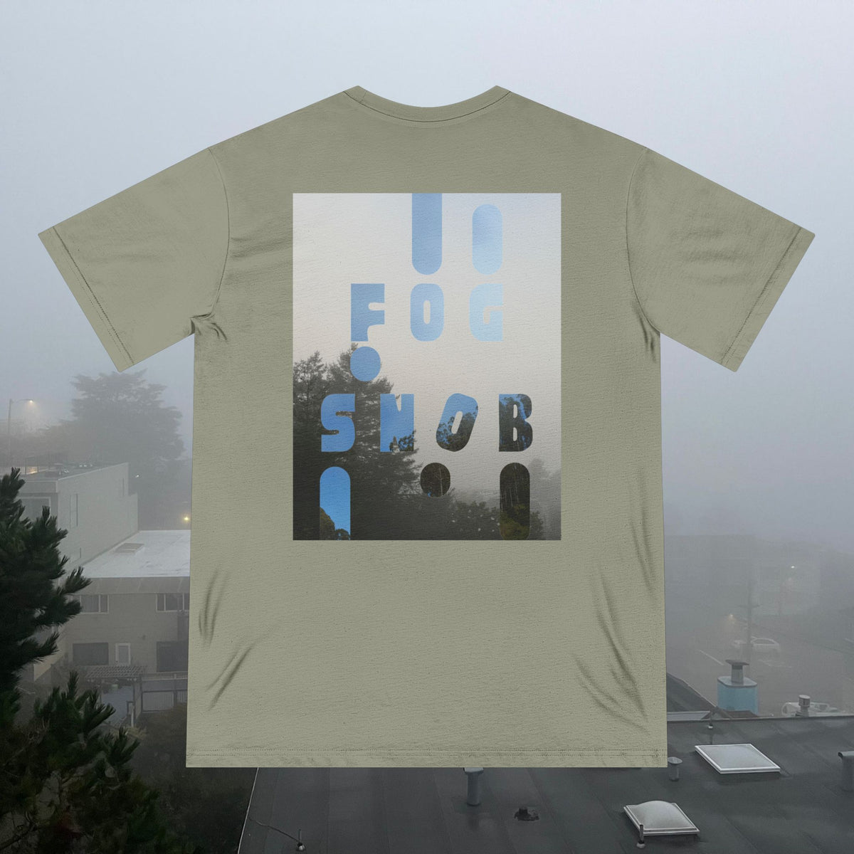 Fog Snob | Unisex Organic Cotton T-Shirt | San Francisco Fog Graphic Tee | Eucalyptus