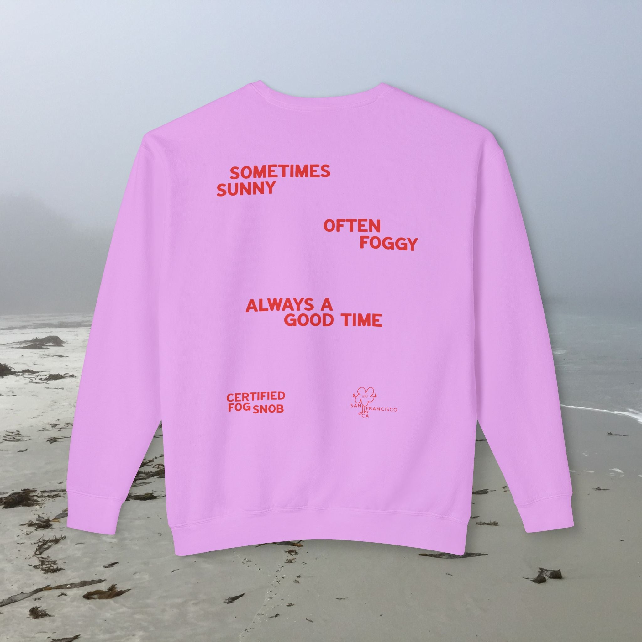 The Sunset | Unisex Adult Cotton Crewneck Sweatshirt | Sometimes Sunny, Often Foggy