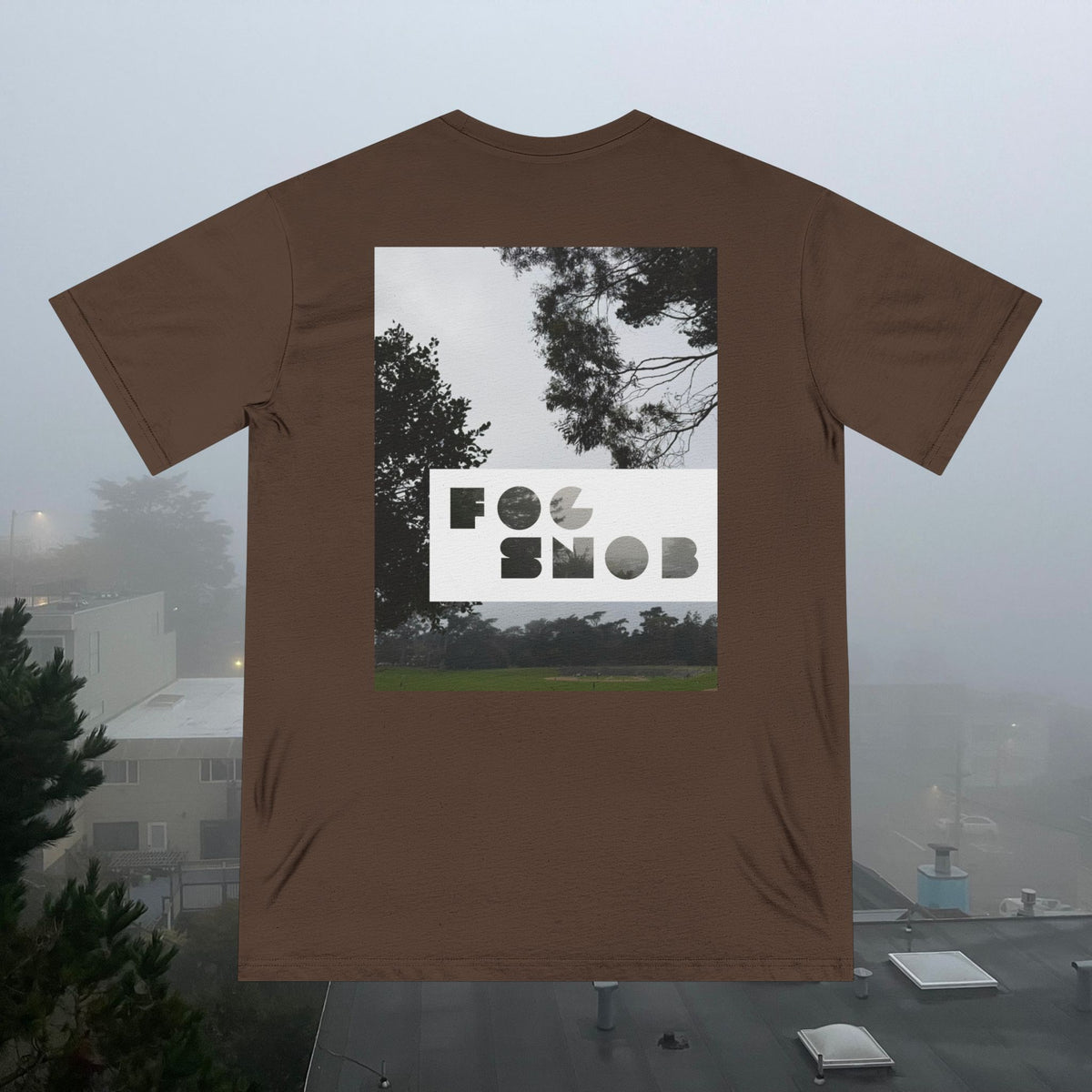 Fog Snob | Unisex Organic Cotton T-Shirt | San Francisco Fog Graphic Tee | Walnut