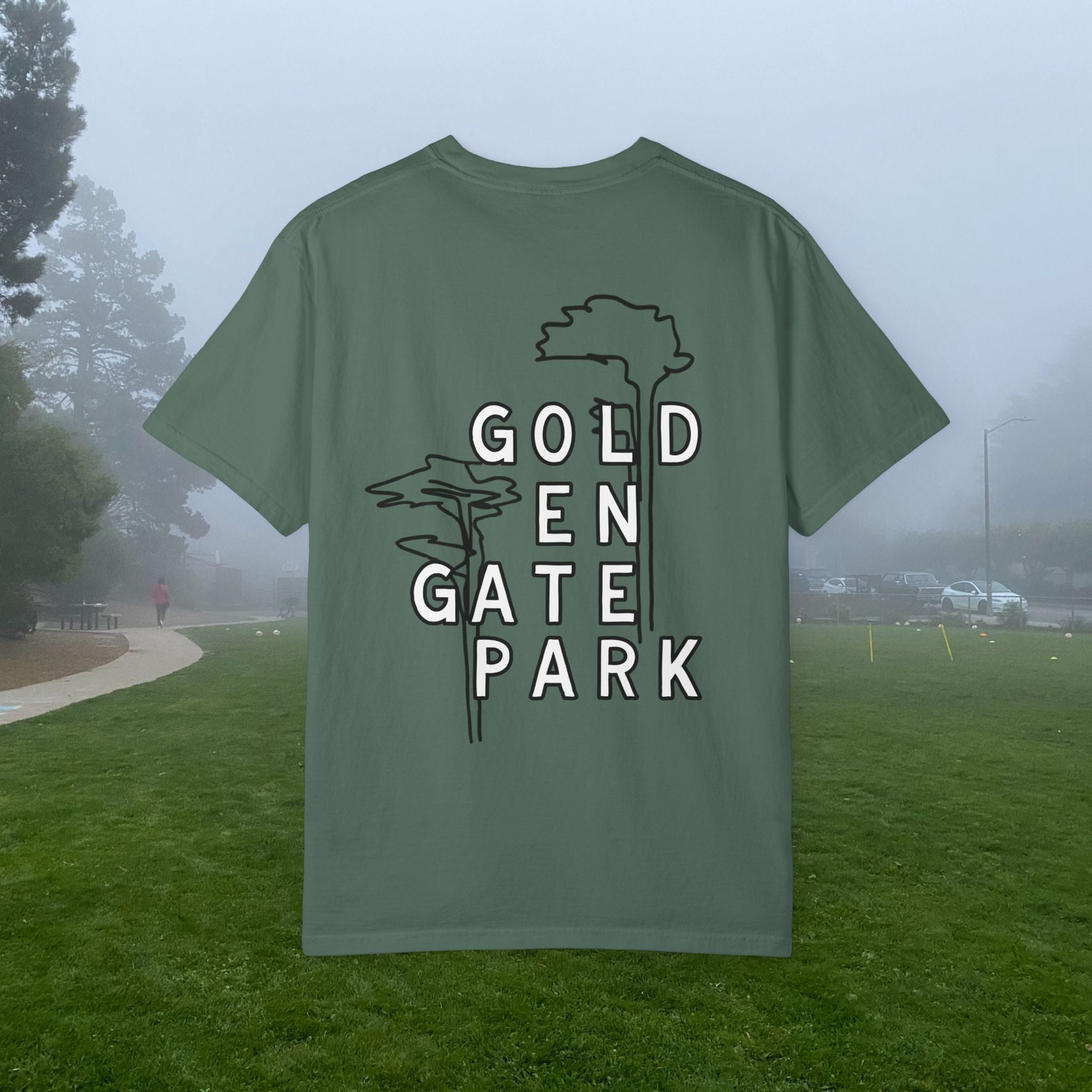 Golden Gate Park | Adult Unisex T-Shirt | Gold-en Gate Park Cypress Trees