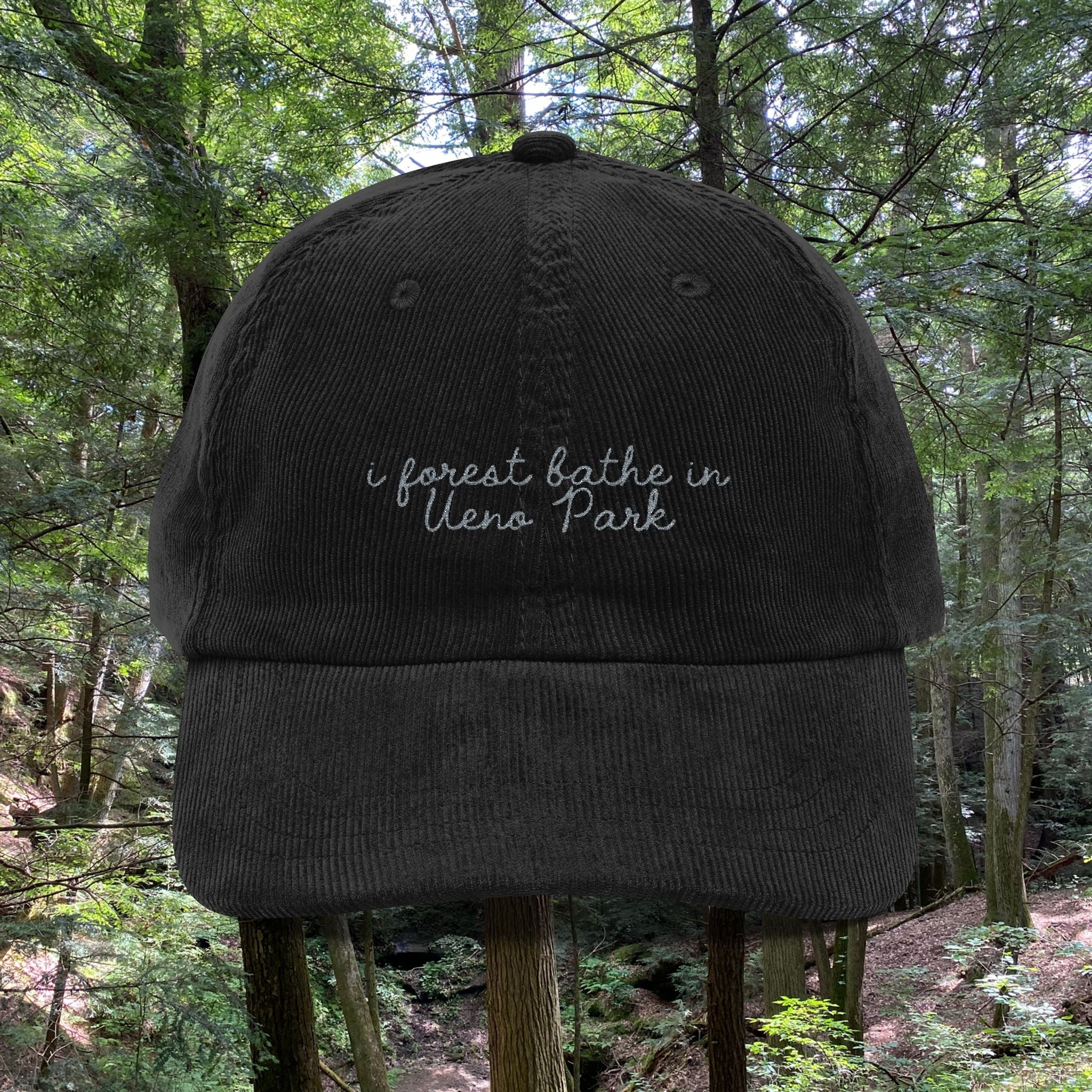 Ueno Park, Tokyo, Japan | Corduroy Embroidered Hat |  Forest Bather