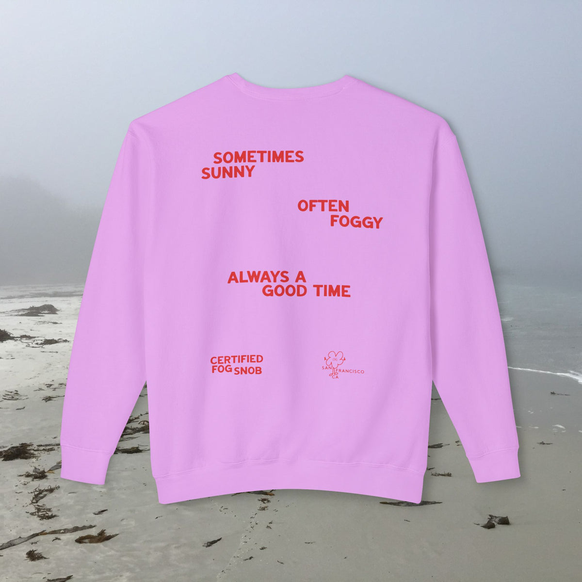 The Sunset | Unisex Adult Cotton Crewneck Sweatshirt | Always Foggy, Sometimes Sunny