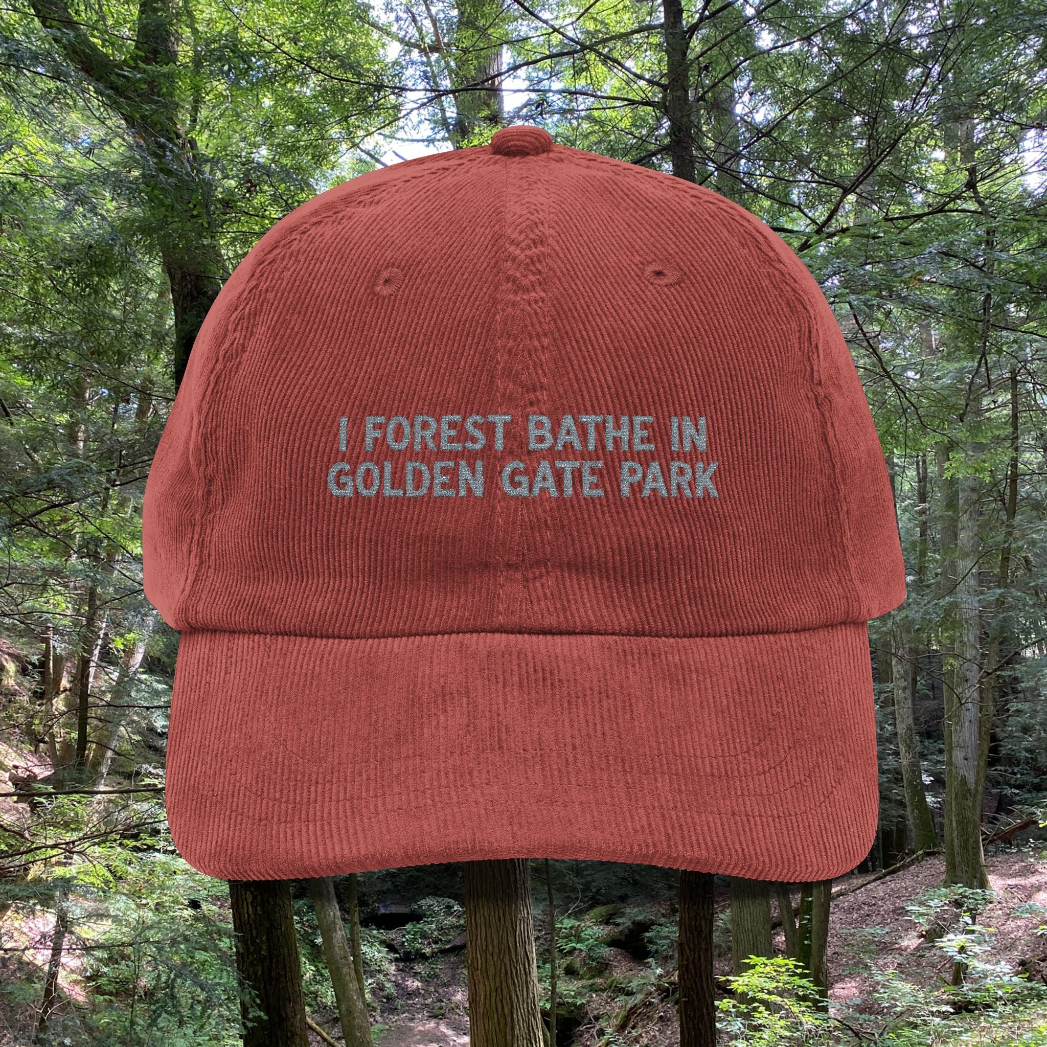 Golden Gate San Francisco | Corduroy Embroidered Hat |  Forest Bathing