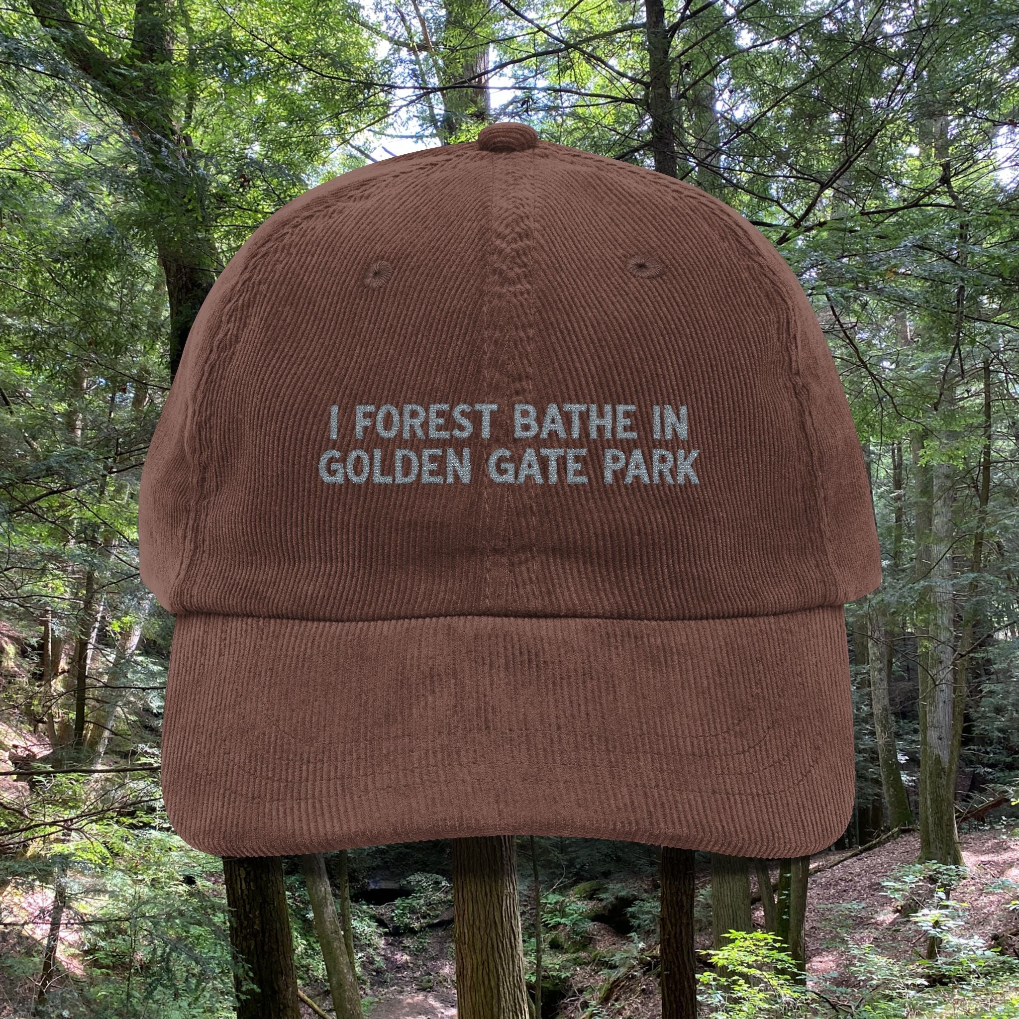 Golden Gate San Francisco | Corduroy Embroidered Hat |  Forest Bathing