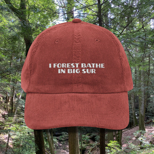 Big Sur | Corduroy Embroidered Hat | "I Forest Bathe in Big Sur"
